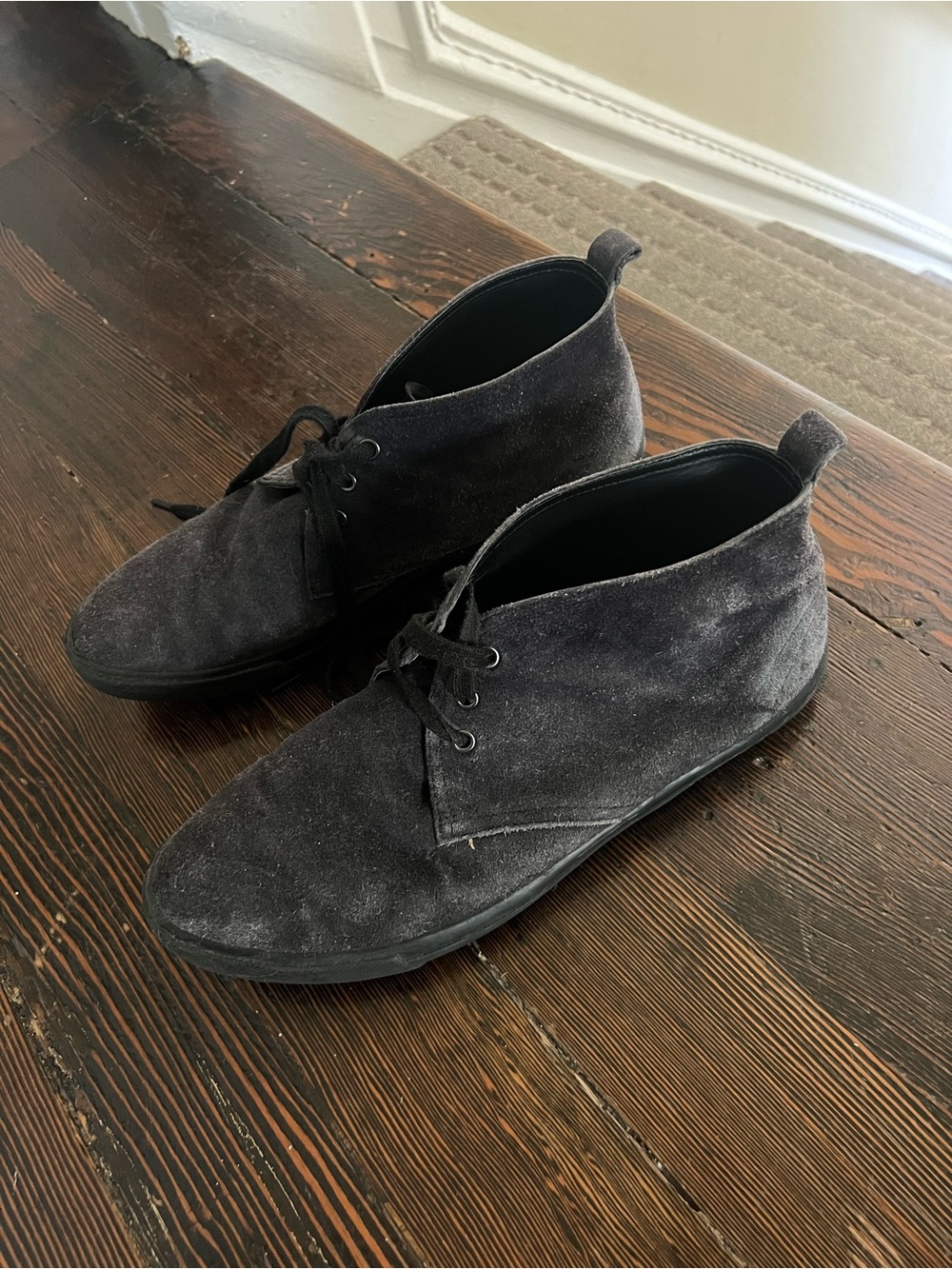 Prada Men's Blue Suede Chukka Boots